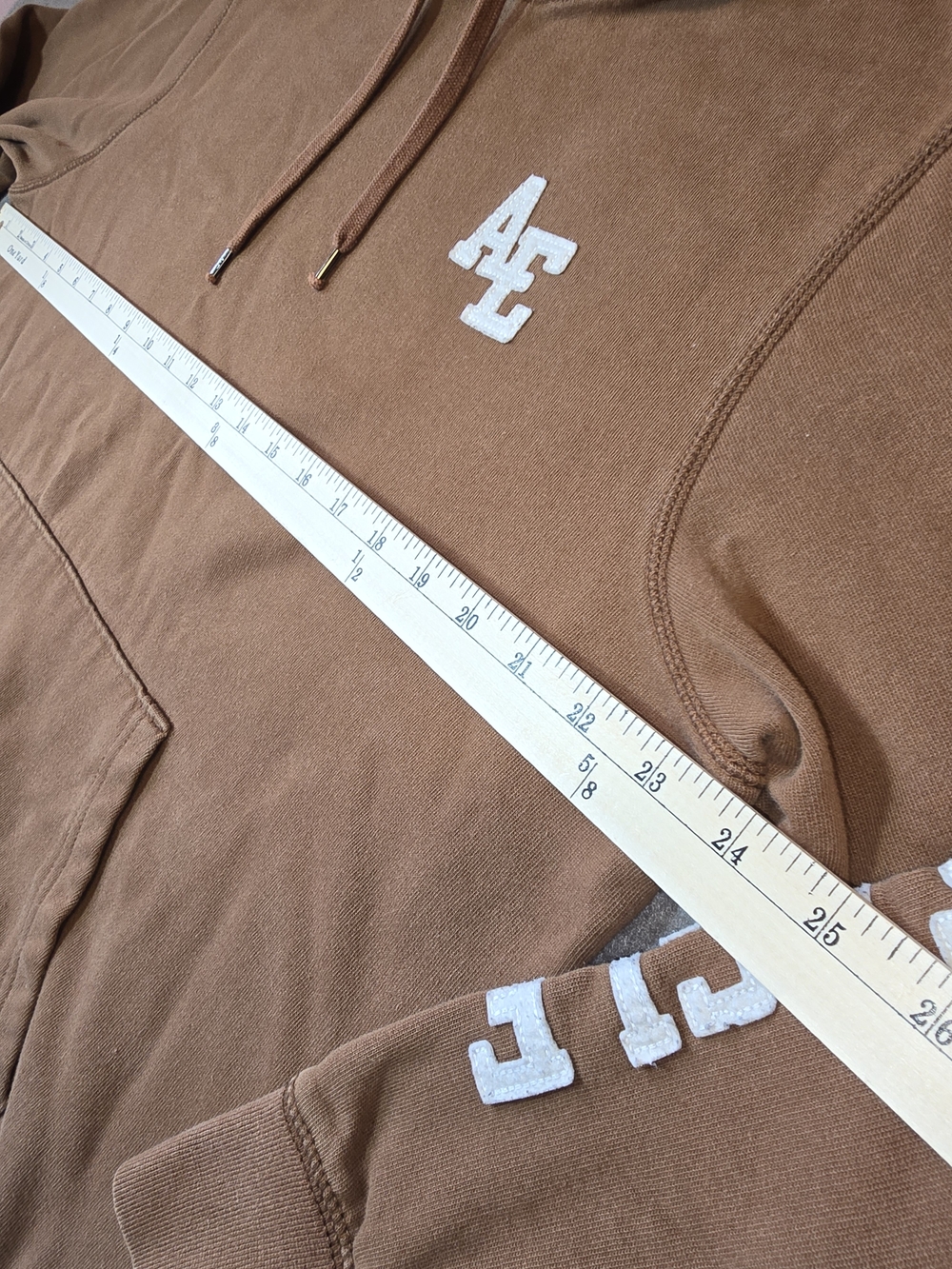 American Eagle Men's Brown Pullover Hoodie Y2K Large - Picture 8 of 11